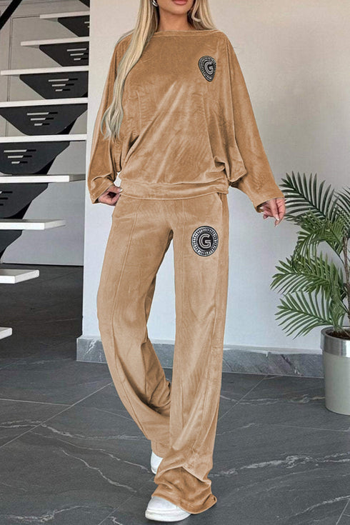 'Fauna' Long Sleeve Top and Pants Set - Celes Fashion